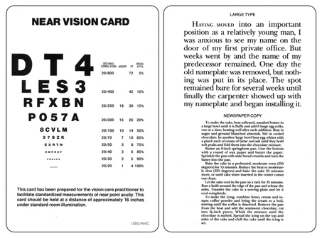 Printable Near Card | near vision card Printable Near Card | near vision card