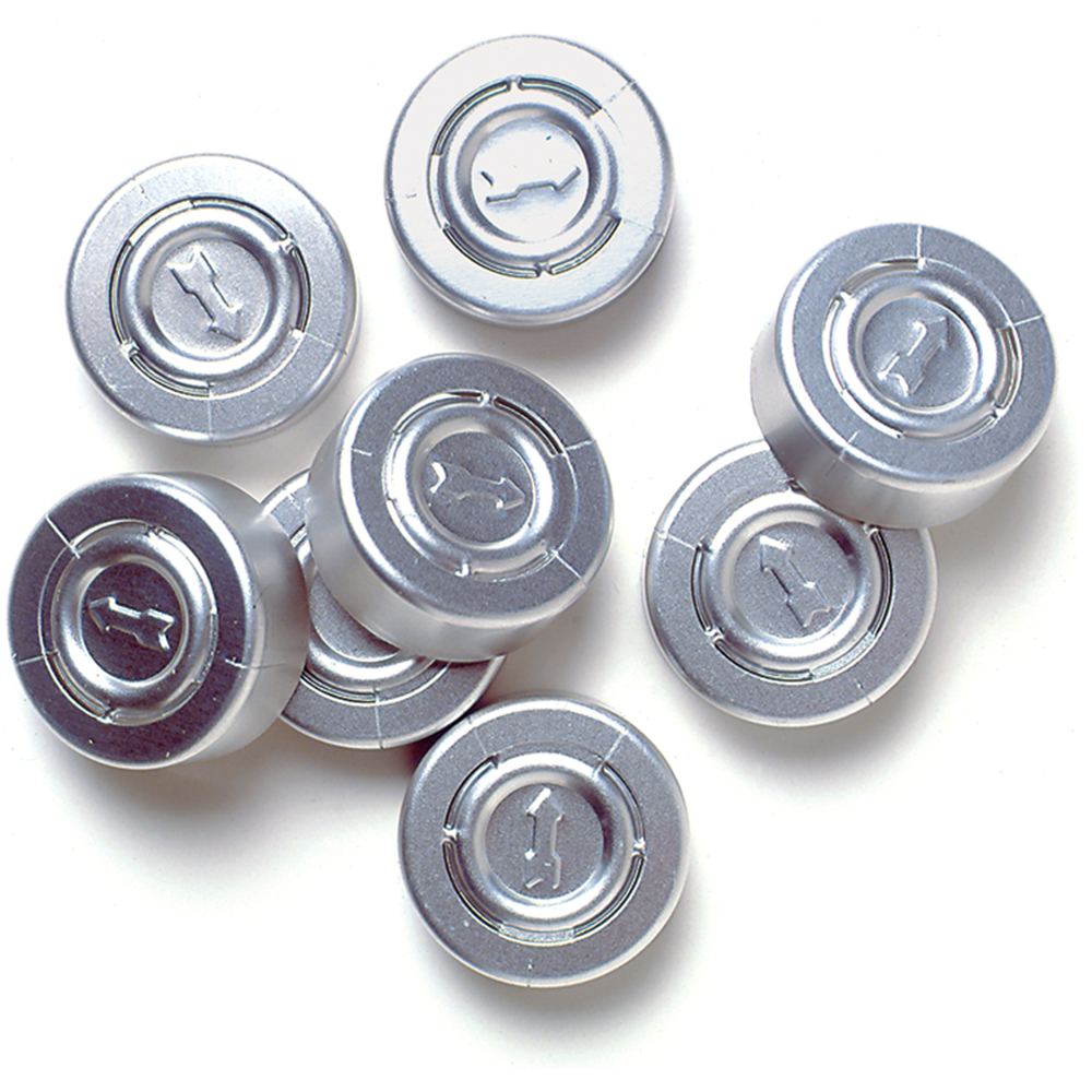  Silver Vial Caps   Package of 100