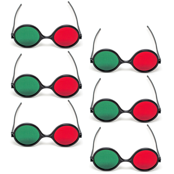  Child Size Red/Green Reversible Goggles   (Package of 6) 