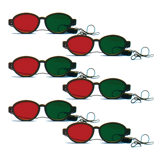  Modern Model  Red/Green Goggles with Elastic   (Package of 6) 