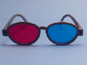  Modern Model  Red/Blue Computer Goggles   (Single Pair)