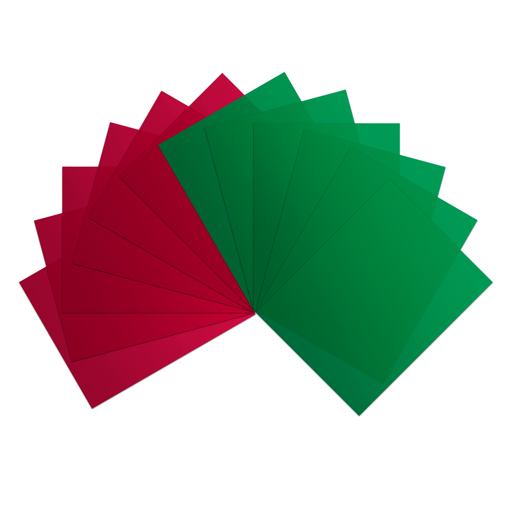  (6) Red & (6) Green Vinyl Sheets