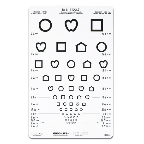 LEA Symbols 13Line Translucent Distance Chart, Distance Acuity Charts