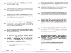 BC2205  Reading card with 4-1/2 through 12-point test type in Spanish & French