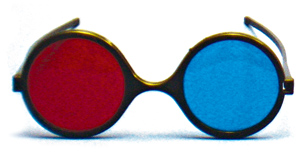 Child Size Red/Blue Reversible Computer Goggles   (Single Pair) 