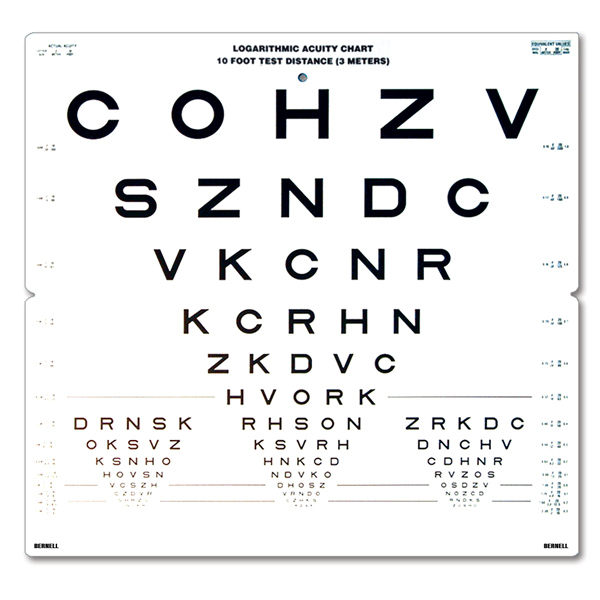 Sloan Folding LogMar Chart , Distance Acuity Charts Bernell Corporation